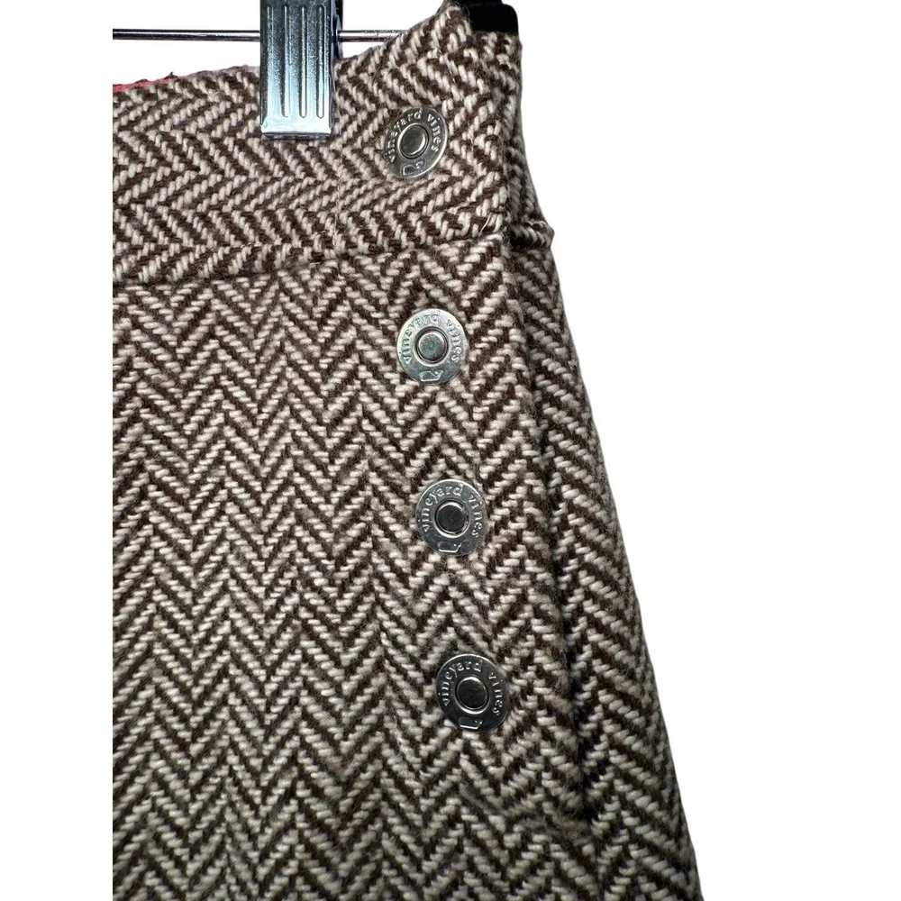 Vineyard Vines Herringbone wool blend‎ A-Line preppy Mini Skirt Women's Size 10
